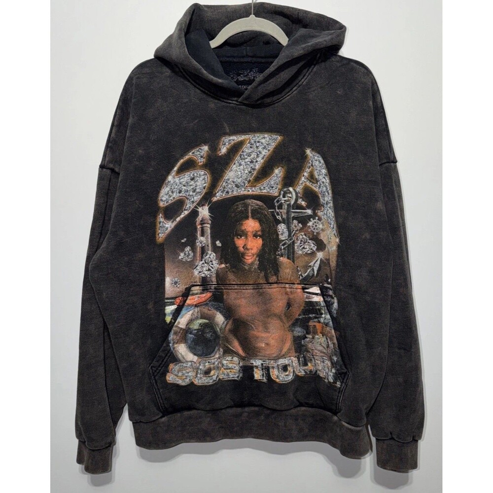 SZA SOS Tour Hoodie Mens Medium Pullover Graphic Fleece Tour Merch Music